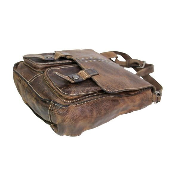 ROOMY Patricia Nash BROWN GENUINE LEATHER FLAP X-BODY SHOULDER BAG HANDBAG PURSE - Picture 8 of 16